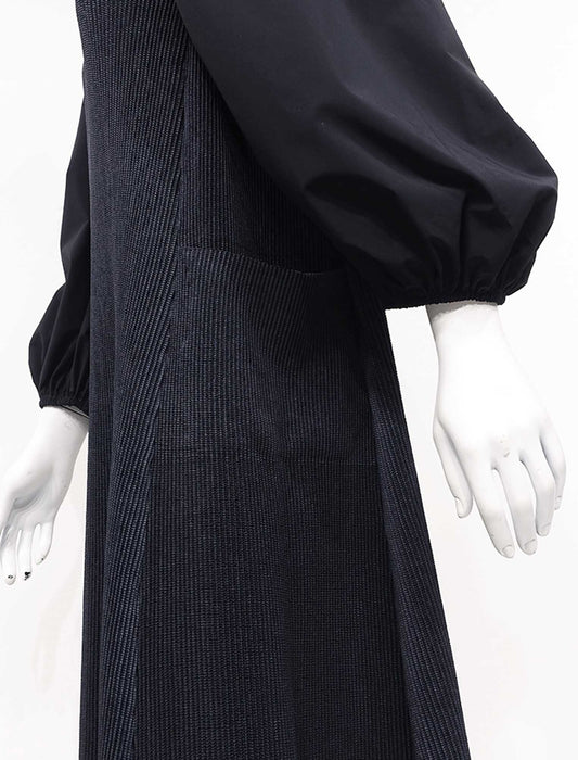 ＜SPECCHIO＞ストレッチタフタ切替 パフスリーブ シャトルワンピース