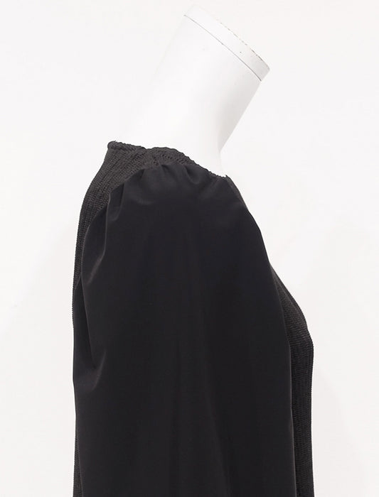 ＜SPECCHIO＞ストレッチタフタ切替 パフスリーブ シャトルワンピース