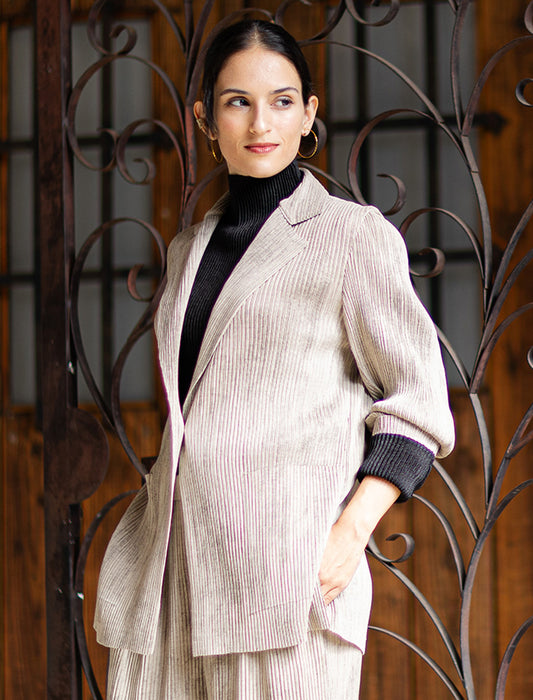 ＜SPECCHIO＞クリスタルランダムプリーツ テーラージャケット