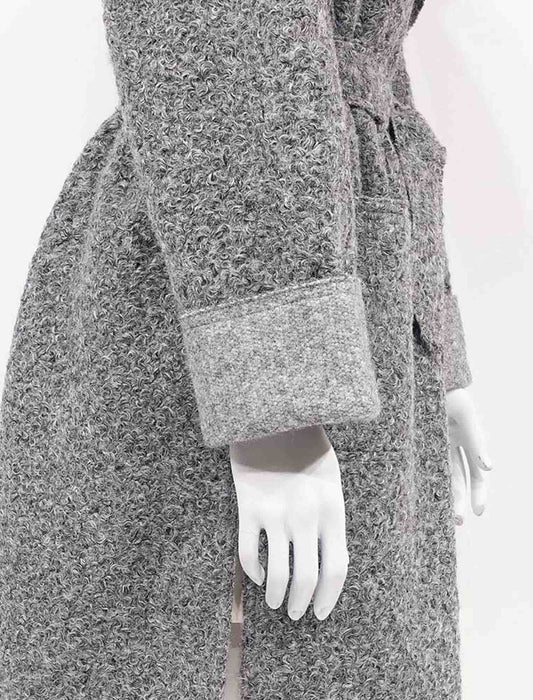 ＜SPECCHIO＞フェイクリングウール ノーカラーラップコート　