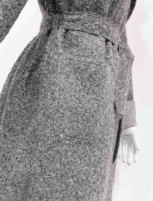 ＜SPECCHIO＞フェイクリングウール ノーカラーラップコート　