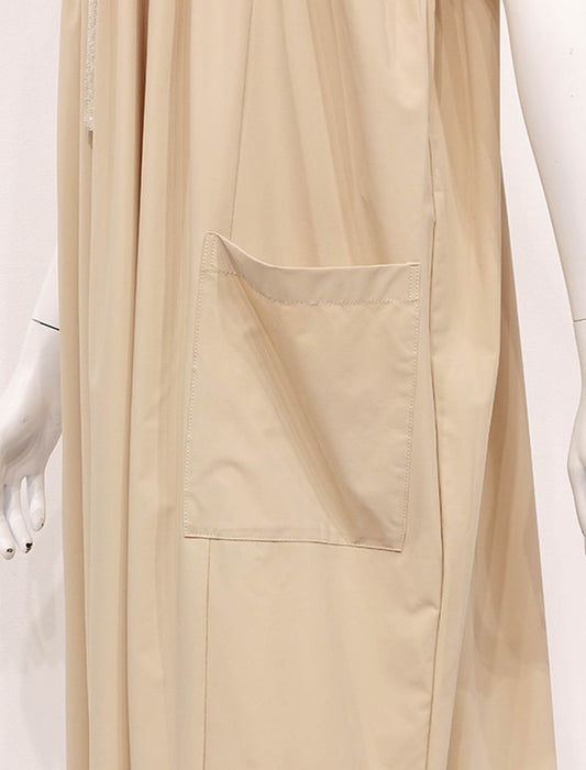 ＜SPECCHIO＞ボウタイ付きシャトル切替 ヨークギャザーストレッチタフタワンピース