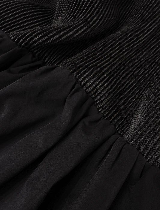 ＜SPECCHIO＞ボウタイ付きシャトル切替 ヨークギャザーストレッチタフタワンピース