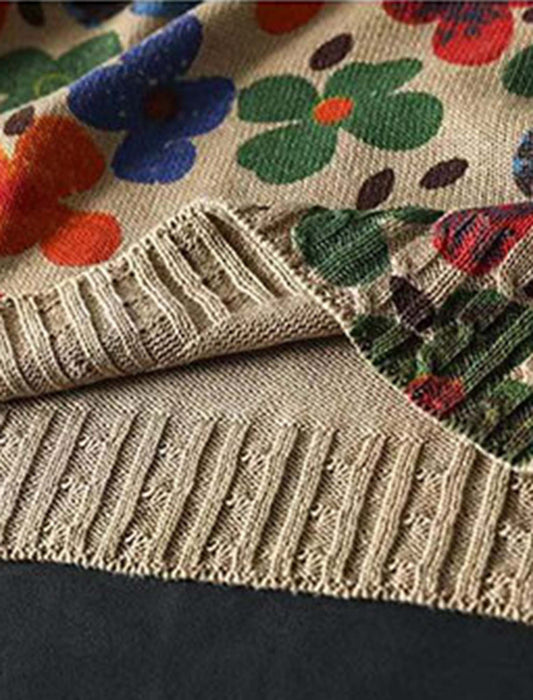 ポップなフラワー柄プルオーバー