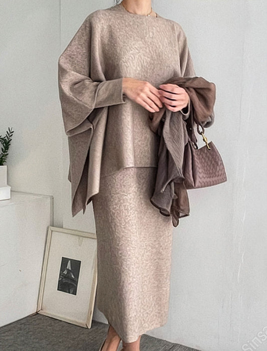 大人の着回しシンプルモダン ニットセットアップ