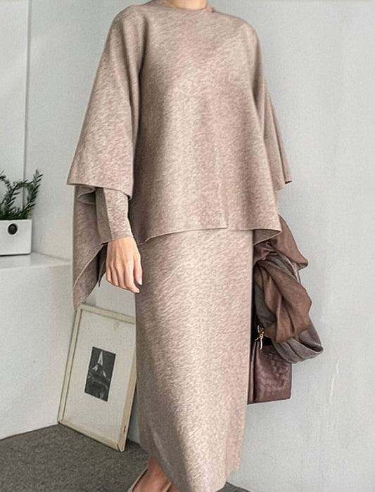 大人の着回しシンプルモダン ニットセットアップ