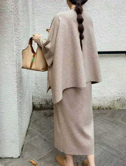 大人の着回しシンプルモダン ニットセットアップ