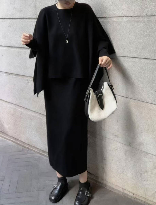 大人の着回しシンプルモダン ニットセットアップ