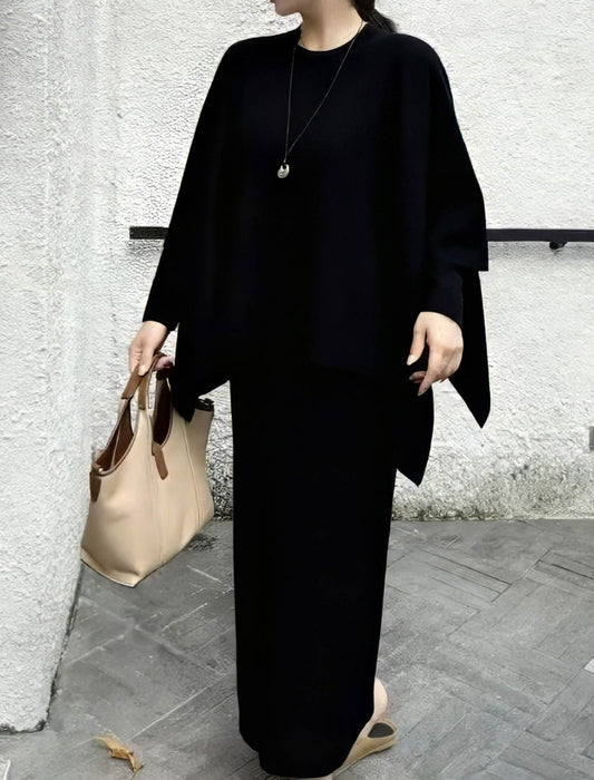 大人の着回しシンプルモダン ニットセットアップ