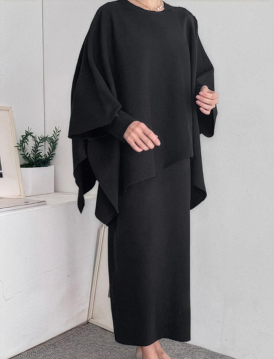 大人の着回しシンプルモダン ニットセットアップ