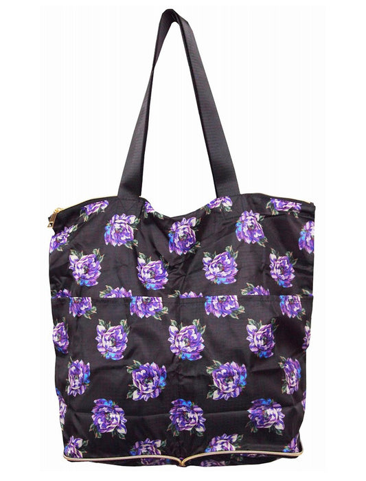 花柄プリント 折りたたみエコバッグ