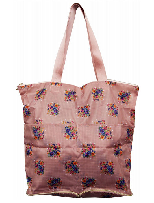 花柄プリント 折りたたみエコバッグ