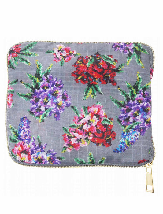 花柄プリント 折りたたみエコバッグ