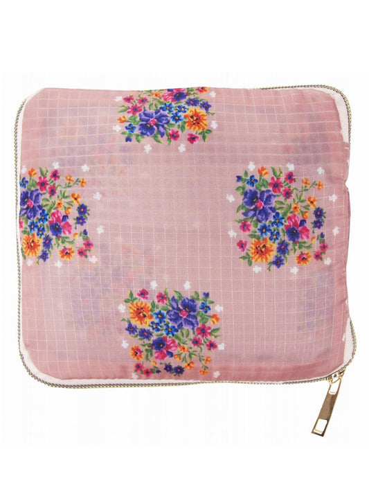 花柄プリント 折りたたみエコバッグ