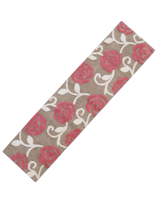 コットン素材花柄 180cmロングキッチンマット