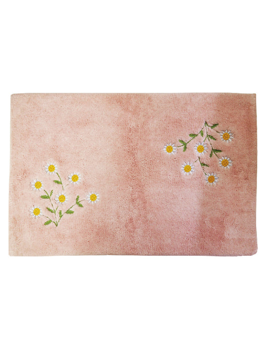 コットン素材 花柄アクセントマット　