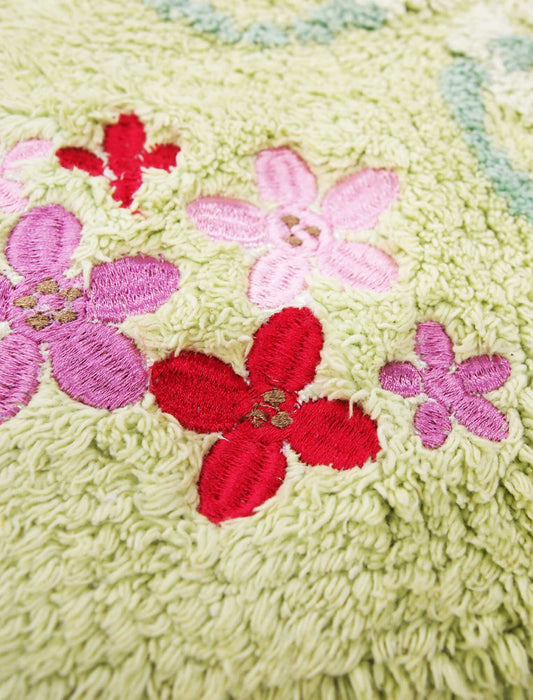 コットン素材 花柄アクセントマット　