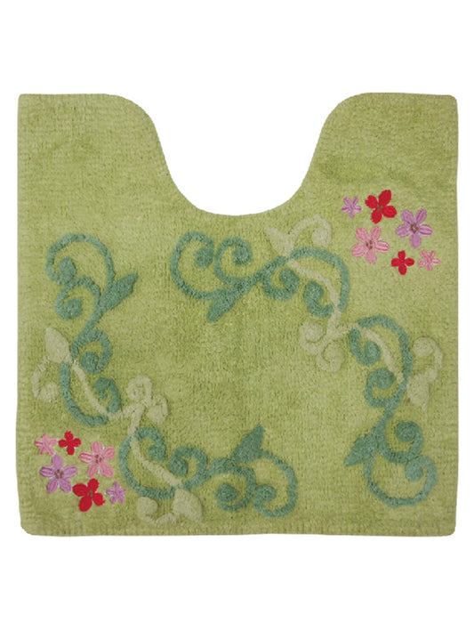 コットン素材 花柄トイレマット　