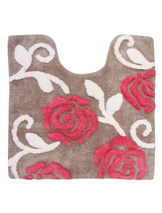 コットン素材 花柄トイレマット　