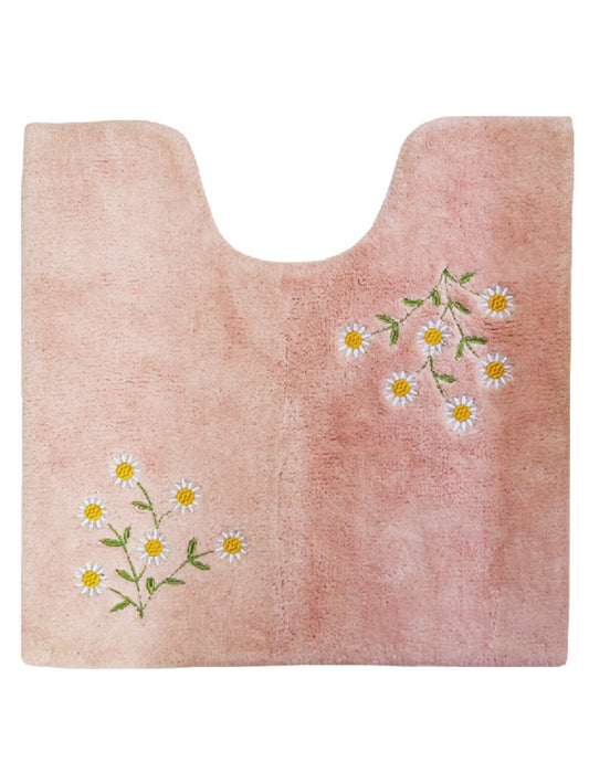 コットン素材 花柄トイレマット　