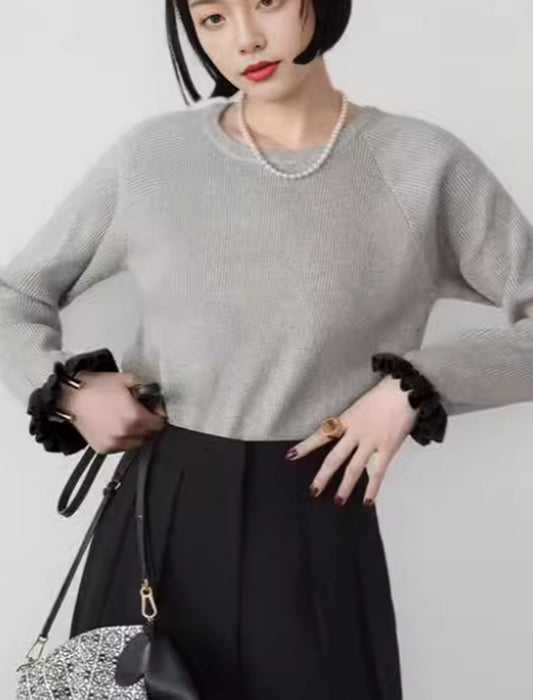 【近日入荷】フリルアクセントセーター※1月中旬入荷予定