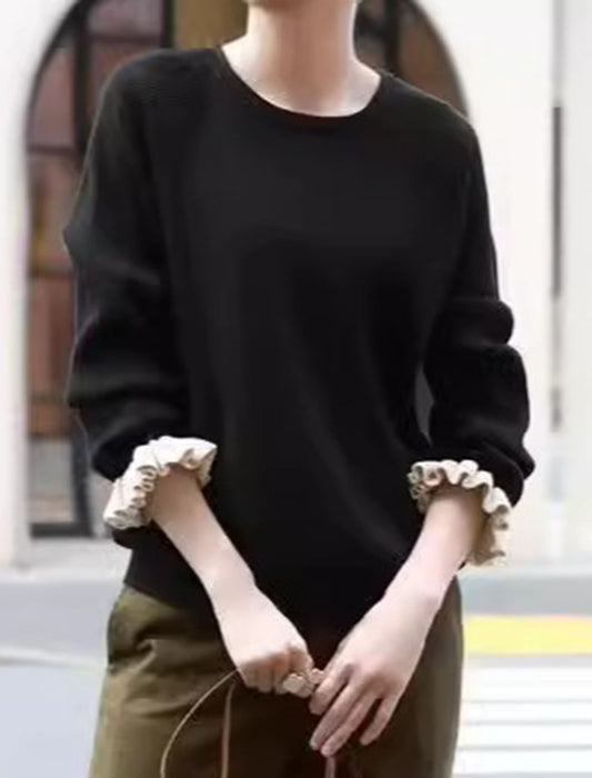 【近日入荷】フリルアクセントセーター※1月中旬入荷予定