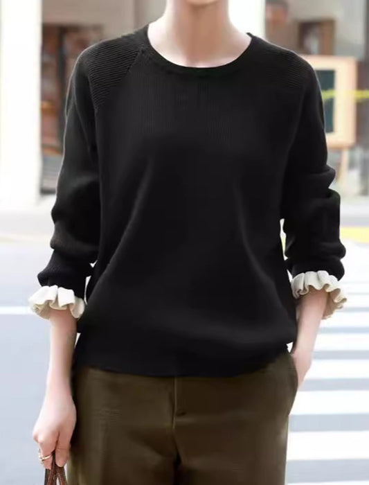 【近日入荷】フリルアクセントセーター※1月中旬入荷予定