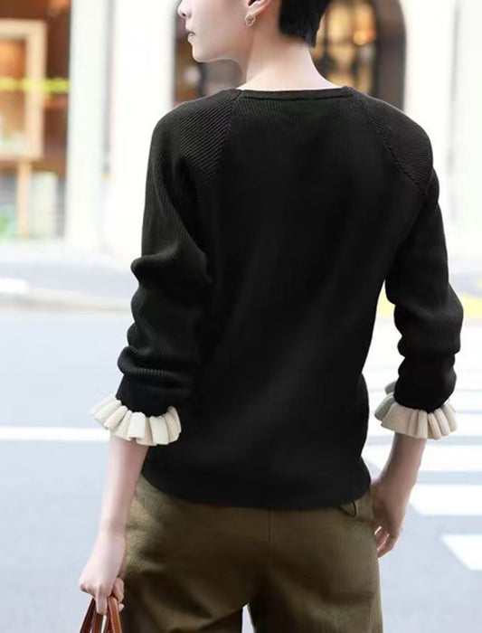 【近日入荷】フリルアクセントセーター※1月中旬入荷予定