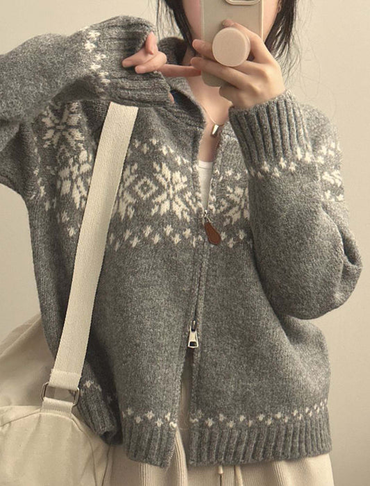 【近日入荷】ダブルジップアップカーディガン　※グレーは1月下旬入荷予定