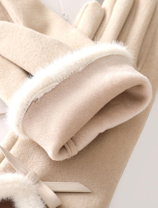 リボンアクセントグローブ（タッチスクリーン）