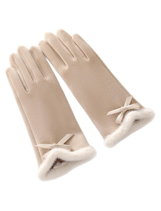 リボンアクセントグローブ（タッチスクリーン）