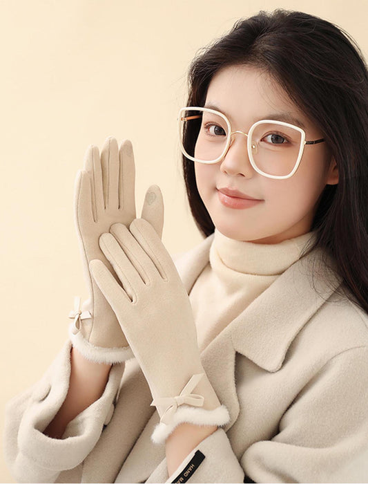 リボンアクセントグローブ（タッチスクリーン）