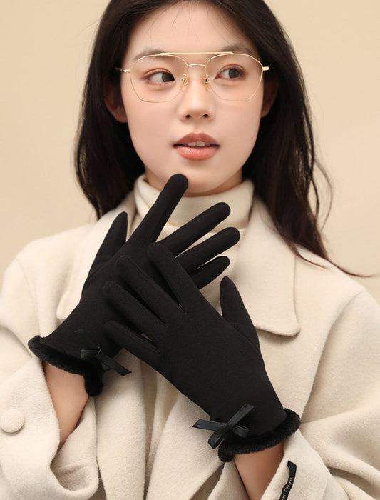 リボンアクセントグローブ（タッチスクリーン）