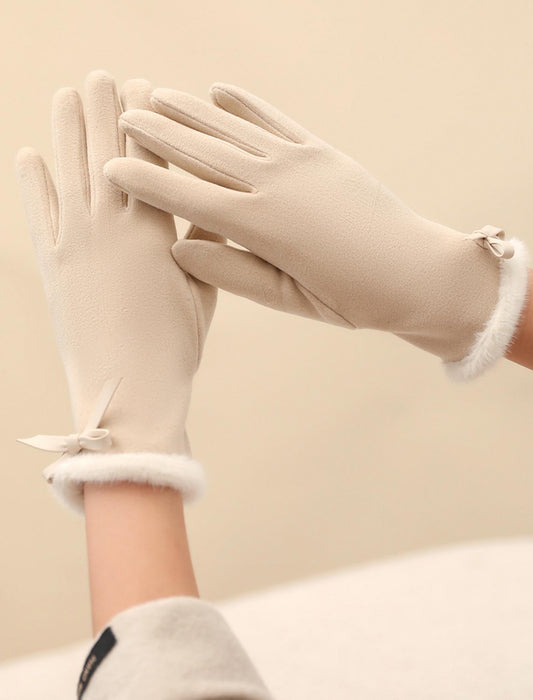 リボンアクセントグローブ（タッチスクリーン）