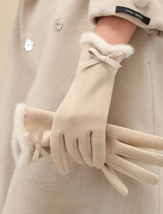 リボンアクセントグローブ（タッチスクリーン）