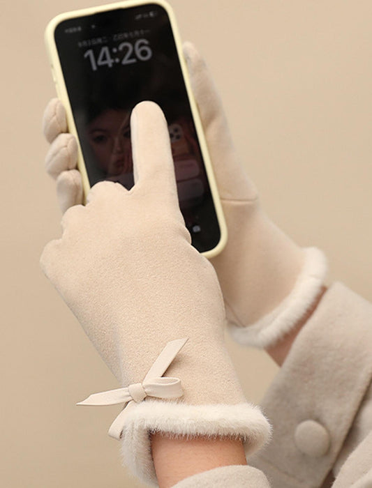 リボンアクセントグローブ（タッチスクリーン）