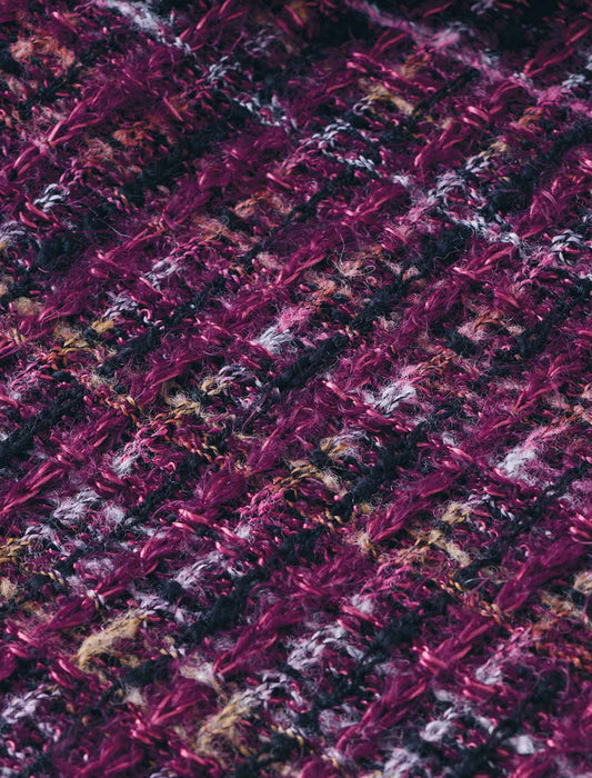 【受注】ウール混ミックス格子ニットジャケット