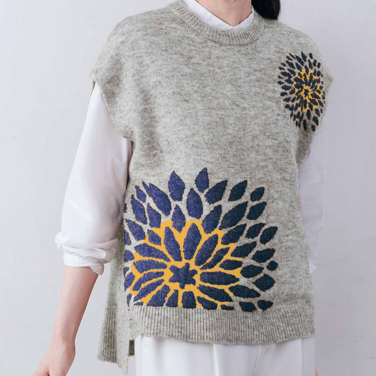 受注】ダリア柄ジャカードニットベスト | Northmall（ノースモール