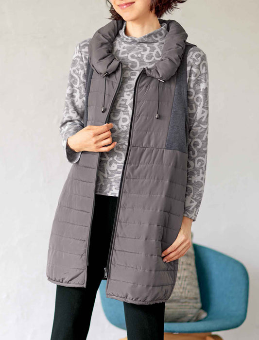 【受注】中わた×裏シャギーロングベスト