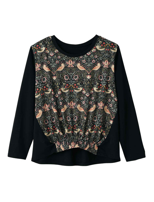 【受注】ウイリアムモリスイチゴ泥棒柄プリントプルオーバー