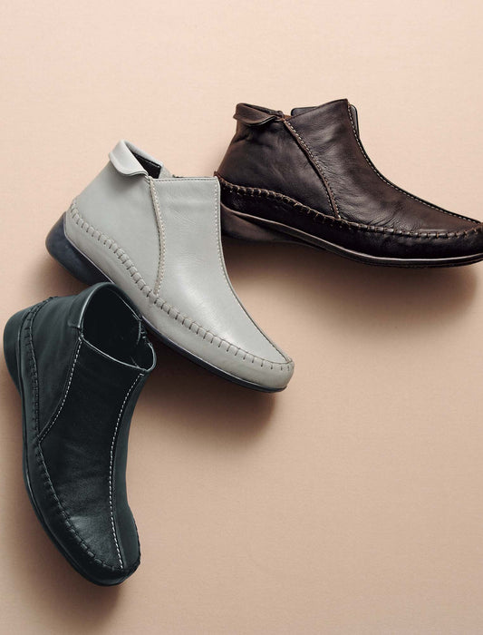 【受注】3Eサイドファスナー山羊アンクルブーツ