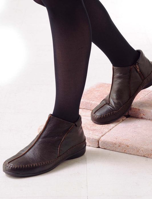 【受注】3Eサイドファスナー山羊アンクルブーツ