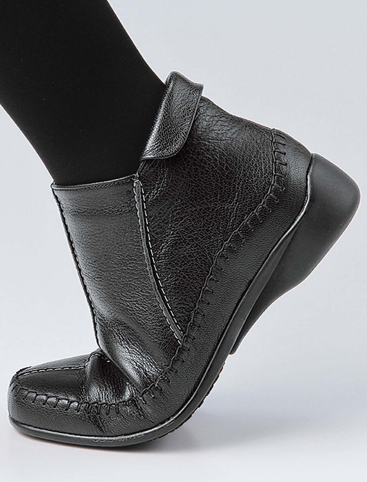 【受注】3Eサイドファスナー山羊アンクルブーツ