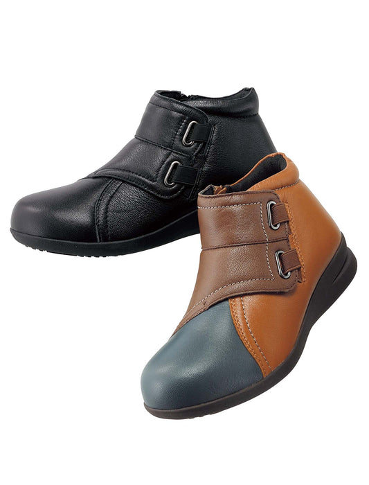 【受注】4E山羊革サイドファスナーベルトブーツ