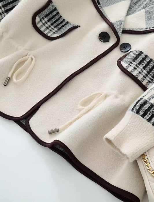 【近日入荷】配色チェックパイピングジャケット　※2月上旬入荷