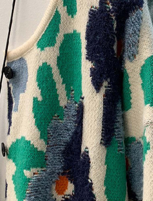 北欧フラワージャカードカーディガン