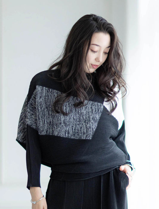 ＜SPECCHIO＞カラーブロッキング2WAYドルマンチュニック