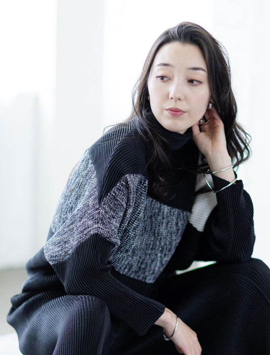 ＜SPECCHIO＞カラーブロッキング2WAYドルマンチュニック