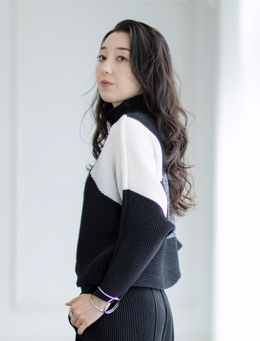 ＜SPECCHIO＞カラーブロッキング2WAYドルマンチュニック