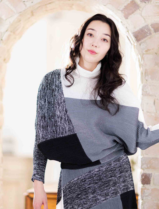 ＜SPECCHIO＞カラーブロッキング2WAYドルマンチュニック